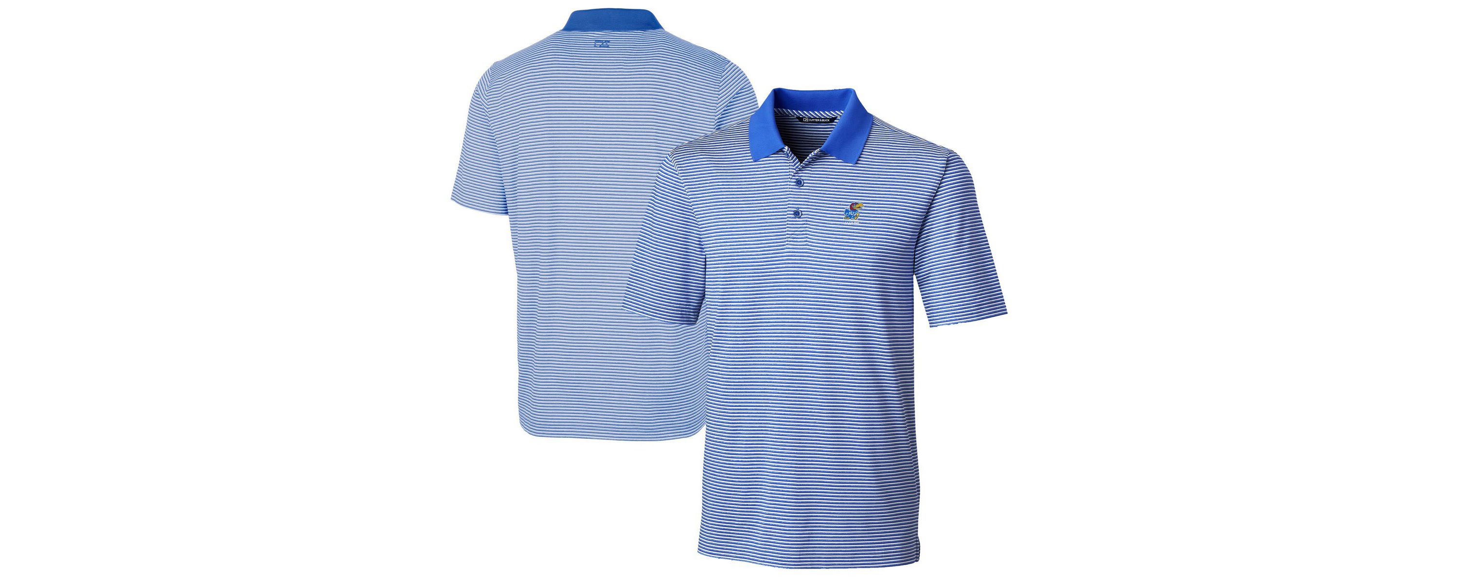NCAA Kansas Jayhawks Alumni Logo Forge Tonal Stripe Stretch Polo