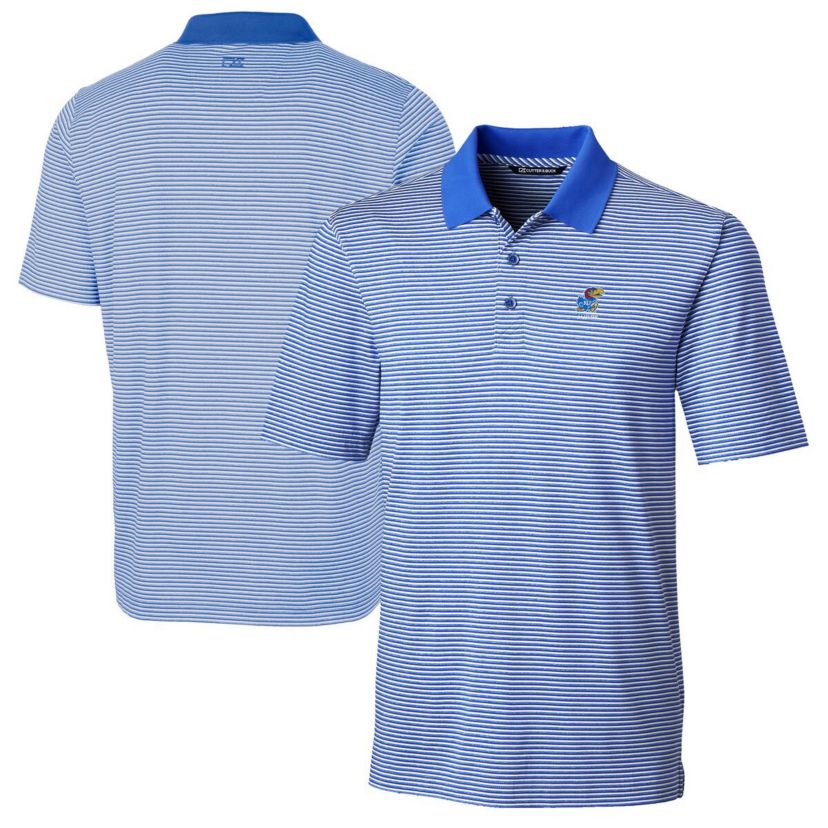 NCAA Kansas Jayhawks Alumni Logo Forge Tonal Stripe Stretch Polo
