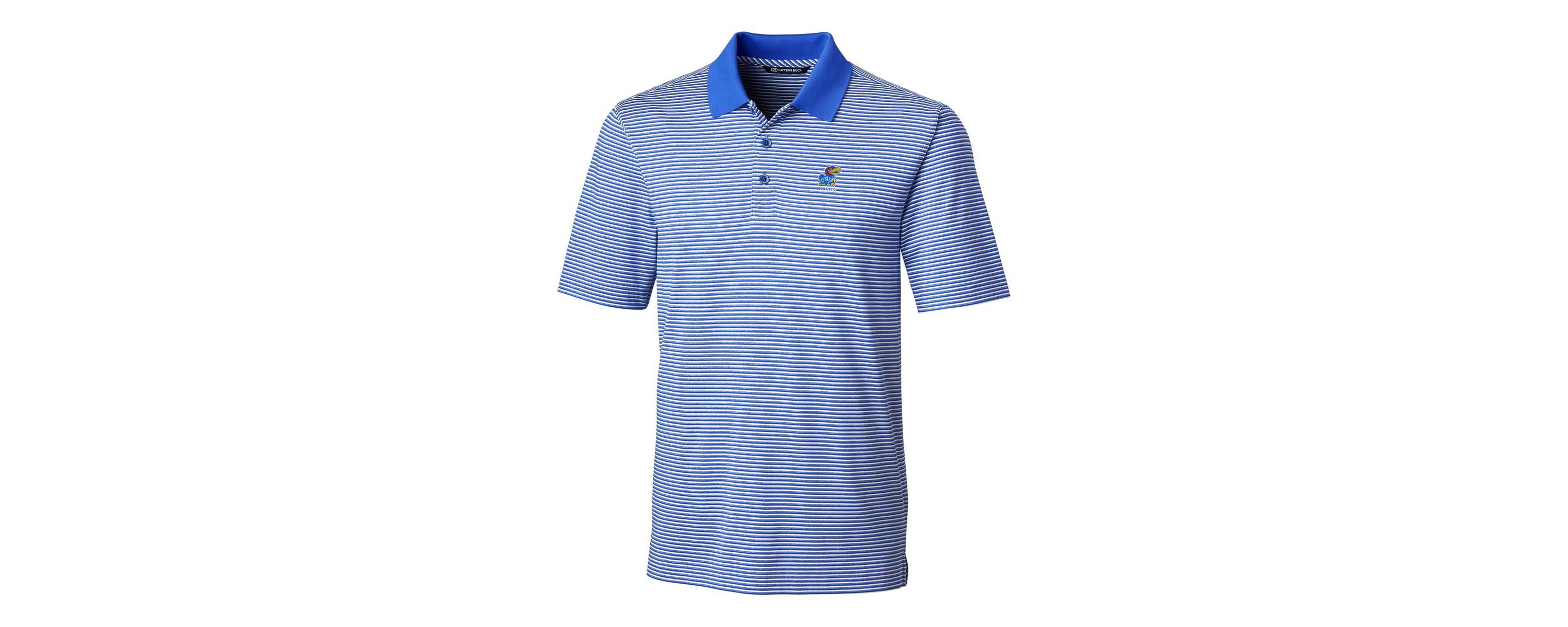 NCAA Kansas Jayhawks Alumni Logo Forge Tonal Stripe Stretch Polo