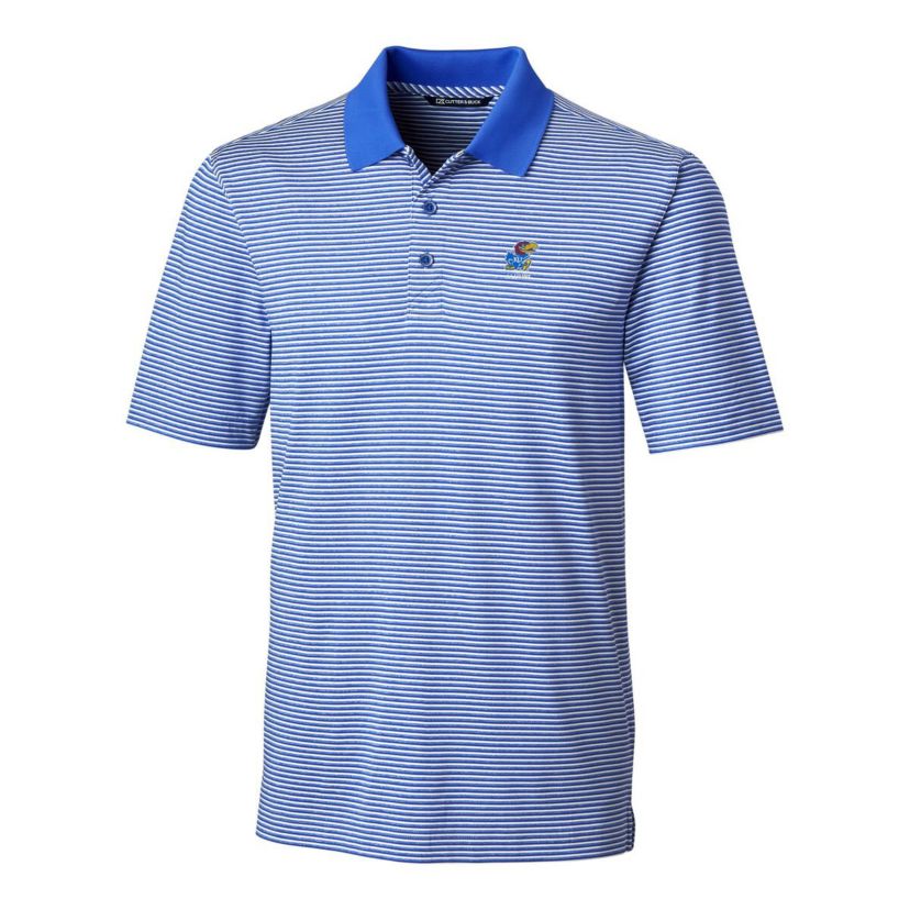 NCAA Kansas Jayhawks Alumni Logo Forge Tonal Stripe Stretch Polo