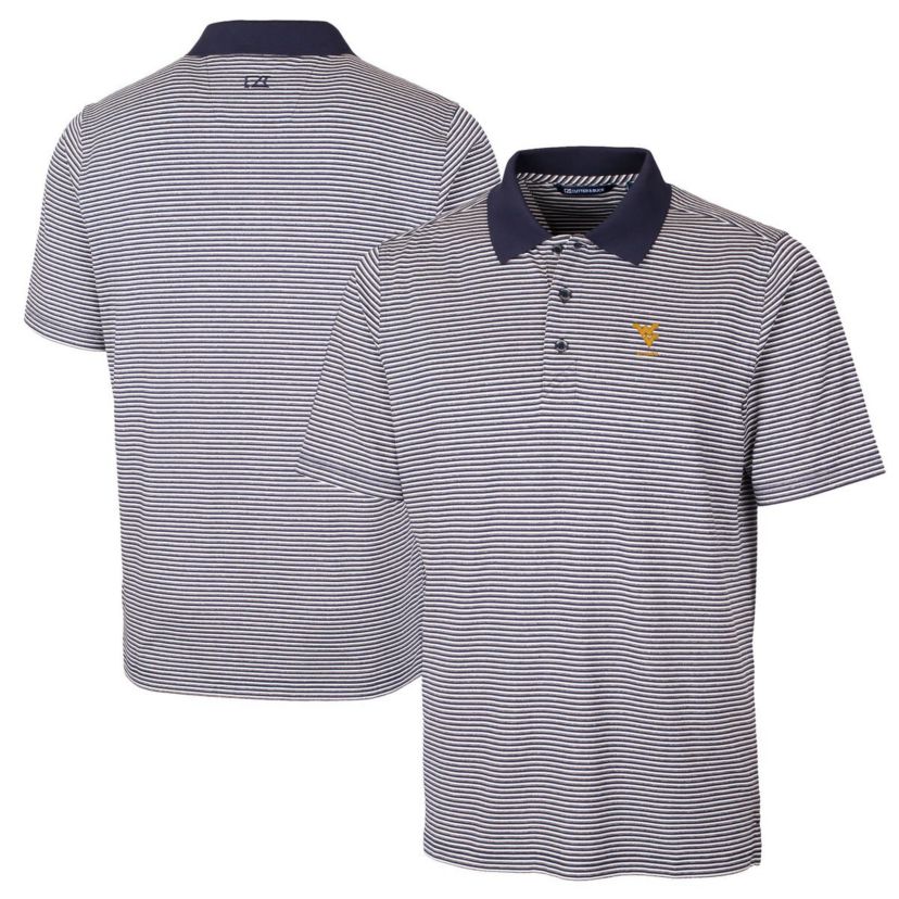 NCAA West Virginia Mountaineers Alumni Logo Forge Tonal Stripe Stretch Polo
