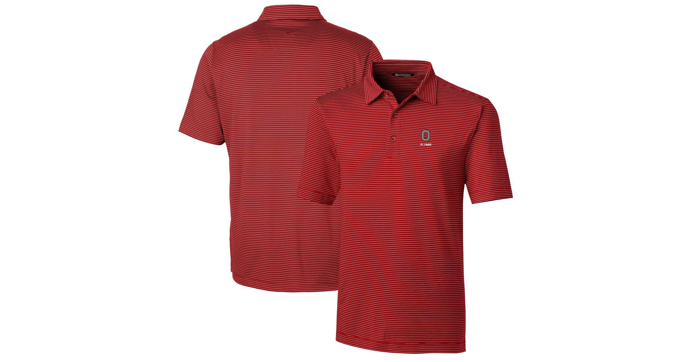 NCAA Ohio State Buckeyes Alumni Logo Forge Pencil Stripe Stretch DryTec Polo