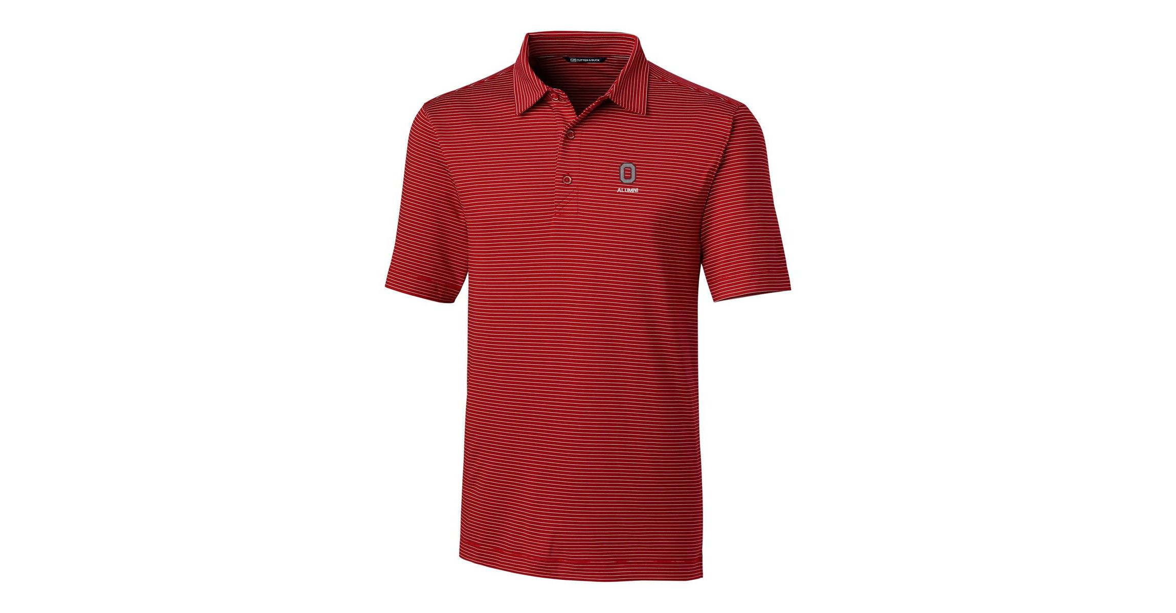NCAA Ohio State Buckeyes Alumni Logo Forge Pencil Stripe Stretch DryTec Polo