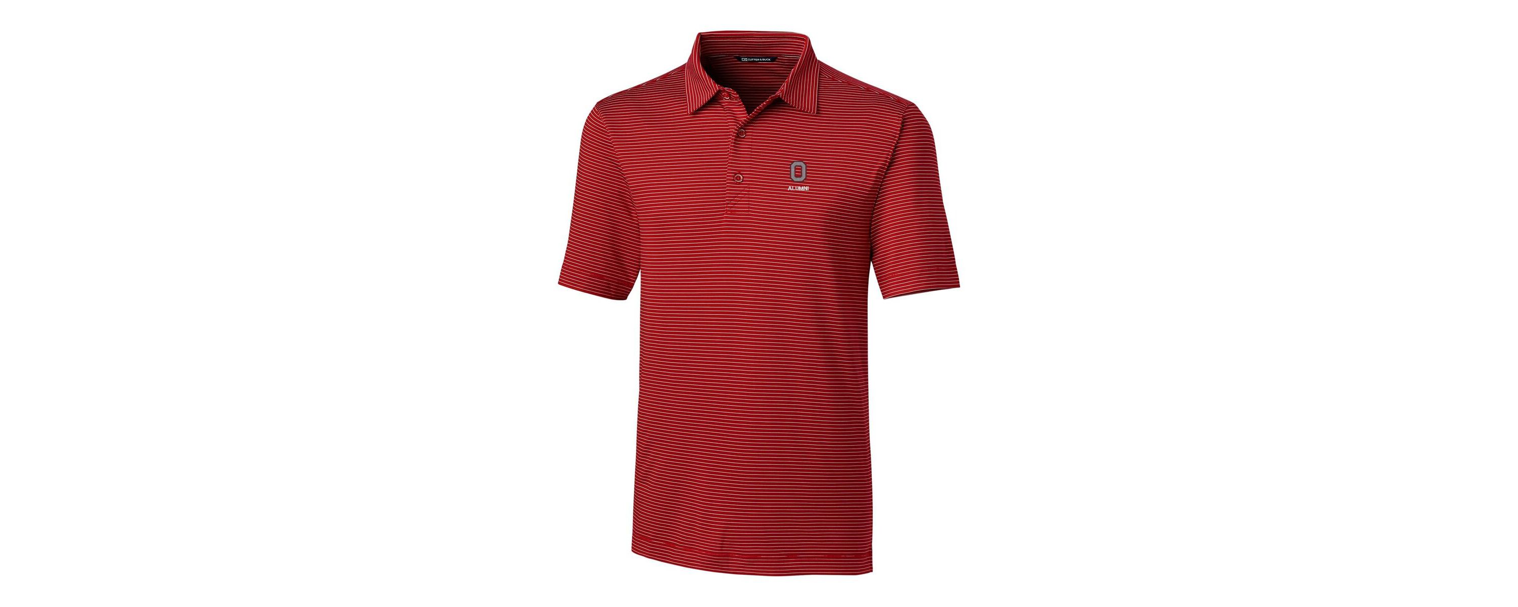 NCAA Ohio State Buckeyes Alumni Logo Forge Pencil Stripe Stretch DryTec Polo