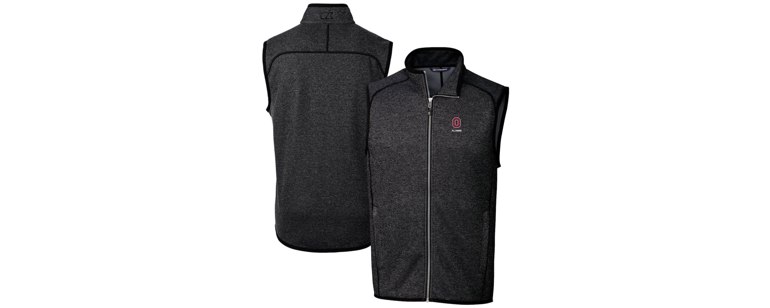 NCAA Heather Ohio State Buckeyes Alumni Logo Mainsail Sweater Knit Fleece Full-Zip Vest