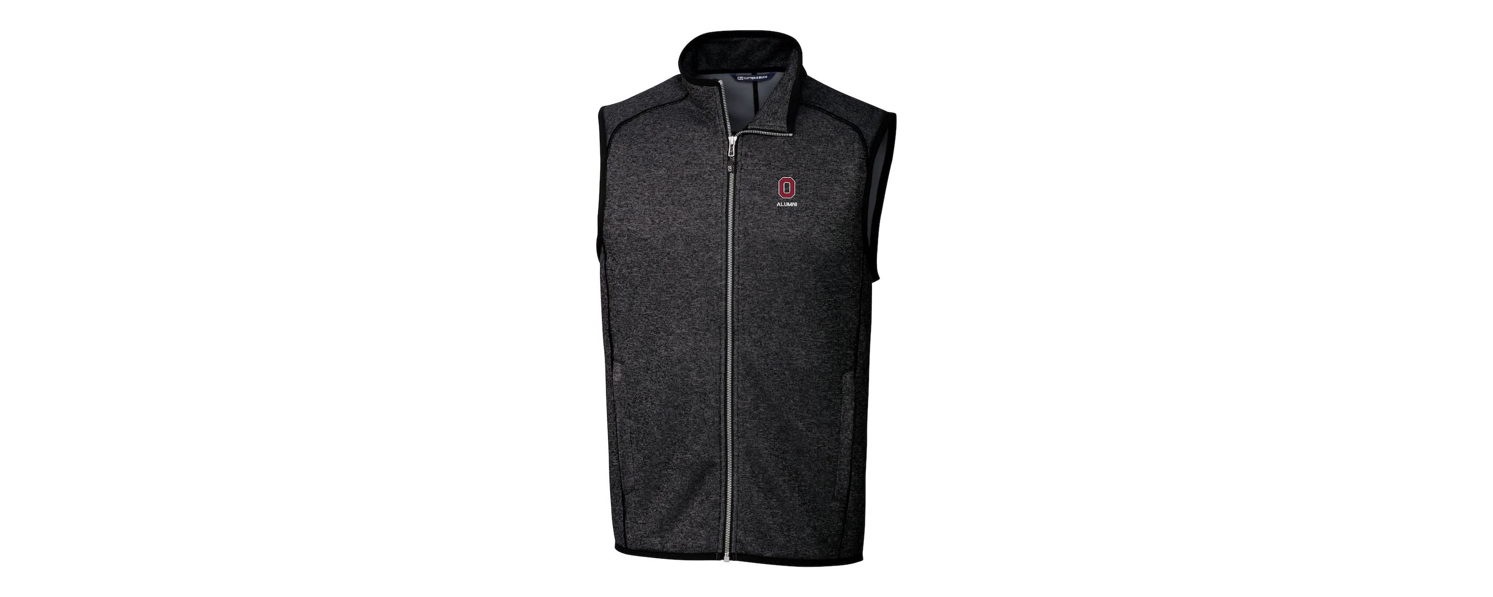 NCAA Heather Ohio State Buckeyes Alumni Logo Mainsail Sweater Knit Fleece Full-Zip Vest