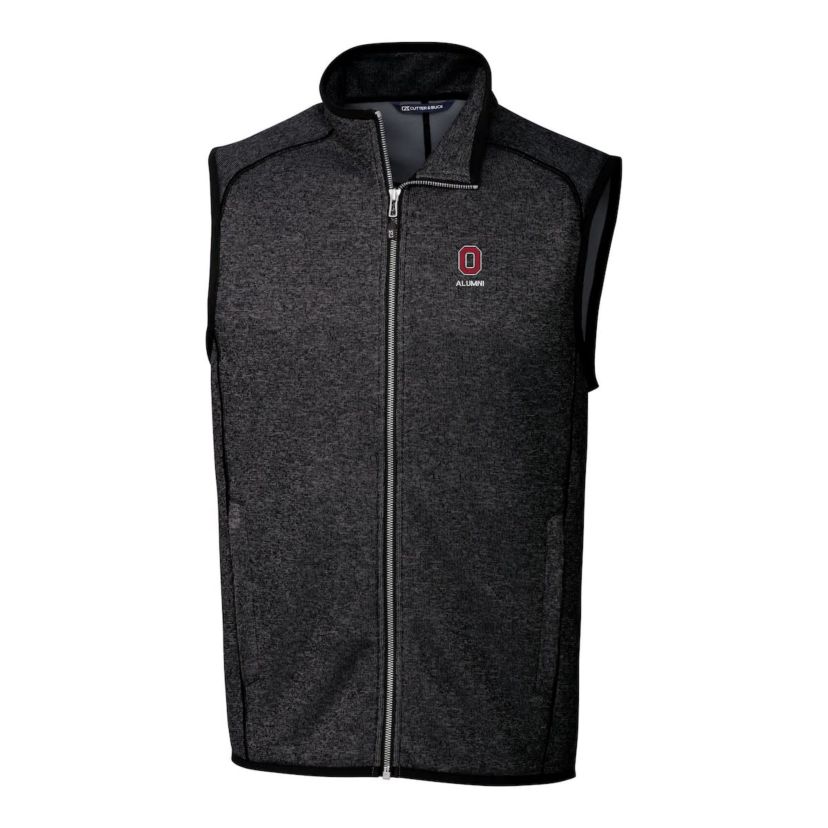 NCAA Heather Ohio State Buckeyes Alumni Logo Mainsail Sweater Knit Fleece Full-Zip Vest