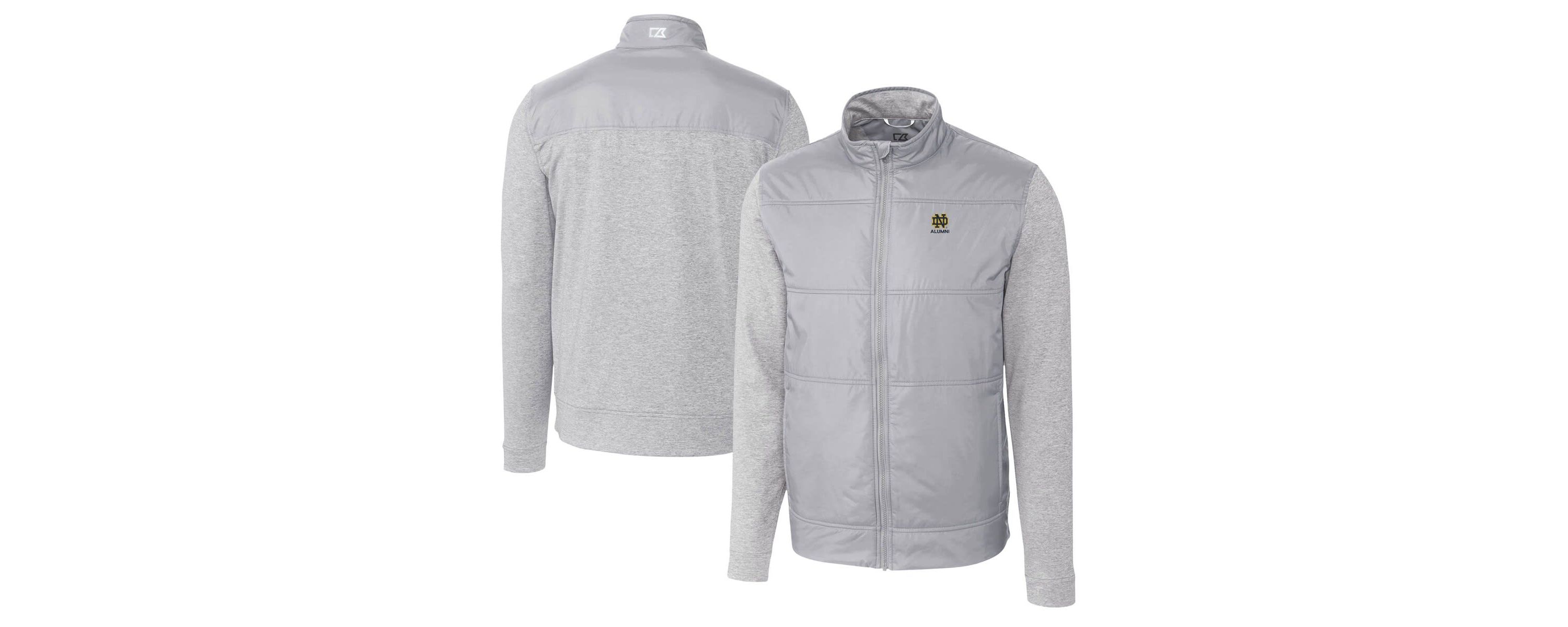 NCAA Notre Dame Fighting Irish Alumni Logo Stealth Hybrid Quilted Full-Zip Windbreaker Jacket