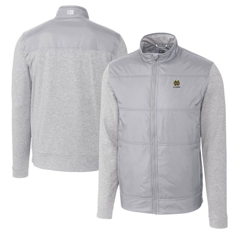 NCAA Notre Dame Fighting Irish Alumni Logo Stealth Hybrid Quilted Full-Zip Windbreaker Jacket