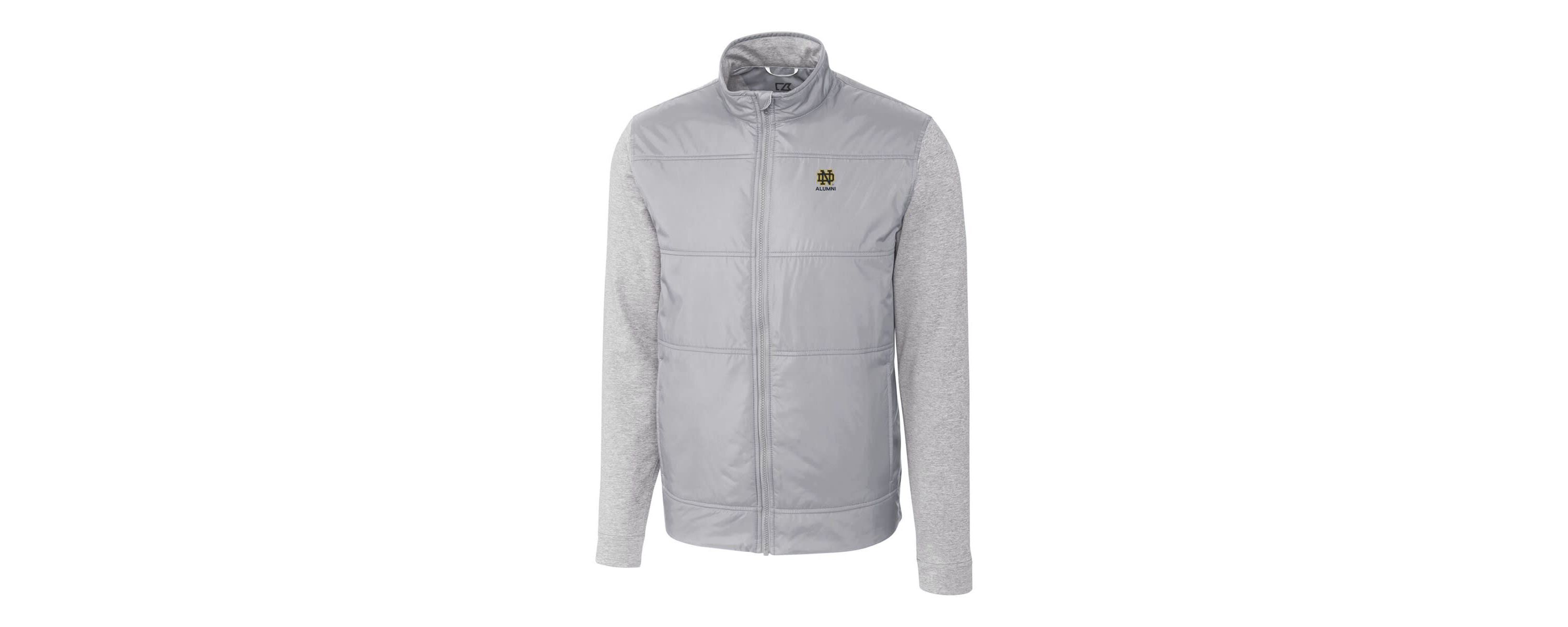 NCAA Notre Dame Fighting Irish Alumni Logo Stealth Hybrid Quilted Full-Zip Windbreaker Jacket