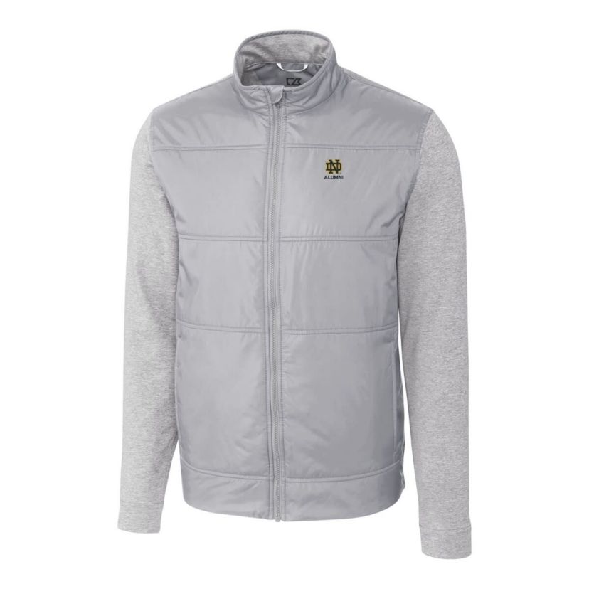 NCAA Notre Dame Fighting Irish Alumni Logo Stealth Hybrid Quilted Full-Zip Windbreaker Jacket