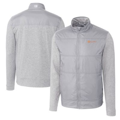 Cutter & Buck Men's NCAA Tennessee Volunteers Alumni Logo Stealth Hybrid Quilted Full-Zip Windbreaker Jacket, Gray, 2XL -  0197525690486