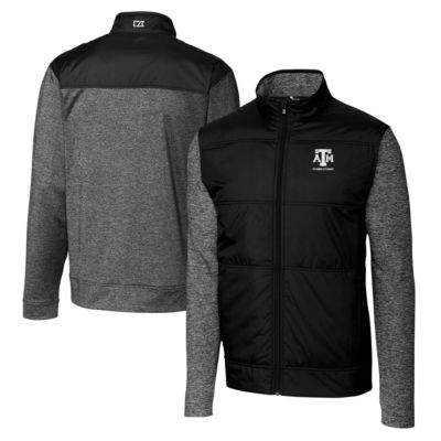 Cutter & Buck Men's NCAA Texas A&M Aggies Alumni Logo Stealth Hybrid Quilted Full-Zip Windbreaker Jacket, Black, 2XL -  0197525765443