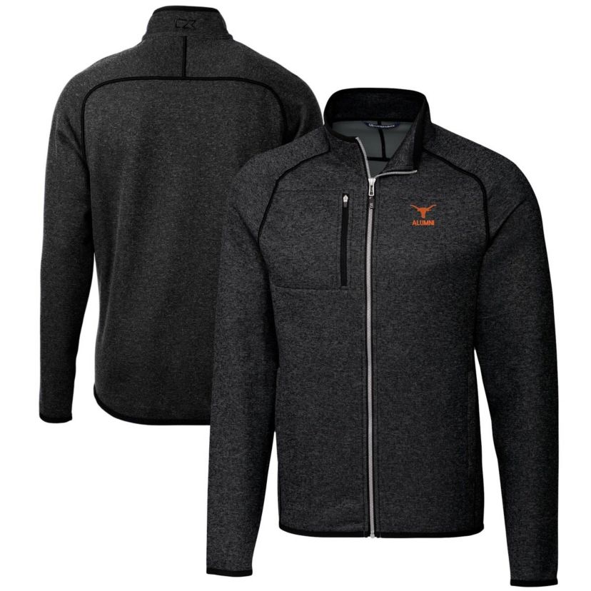 NCAA Heather Texas Longhorns Alumni Logo Mainsail Sweater-Knit Full-Zip Jacket