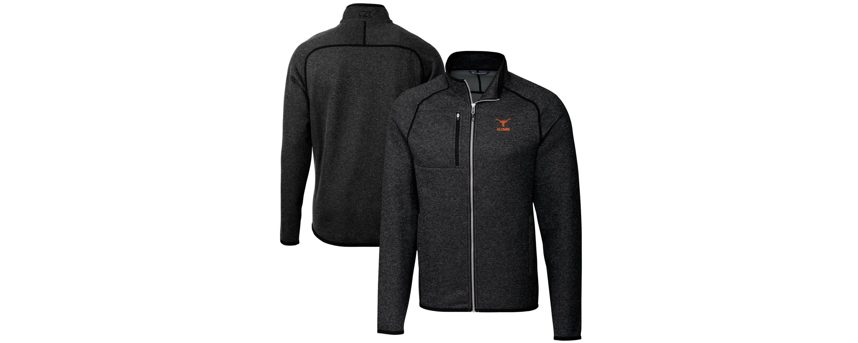 NCAA Heather Texas Longhorns Alumni Logo Mainsail Sweater-Knit Full-Zip Jacket