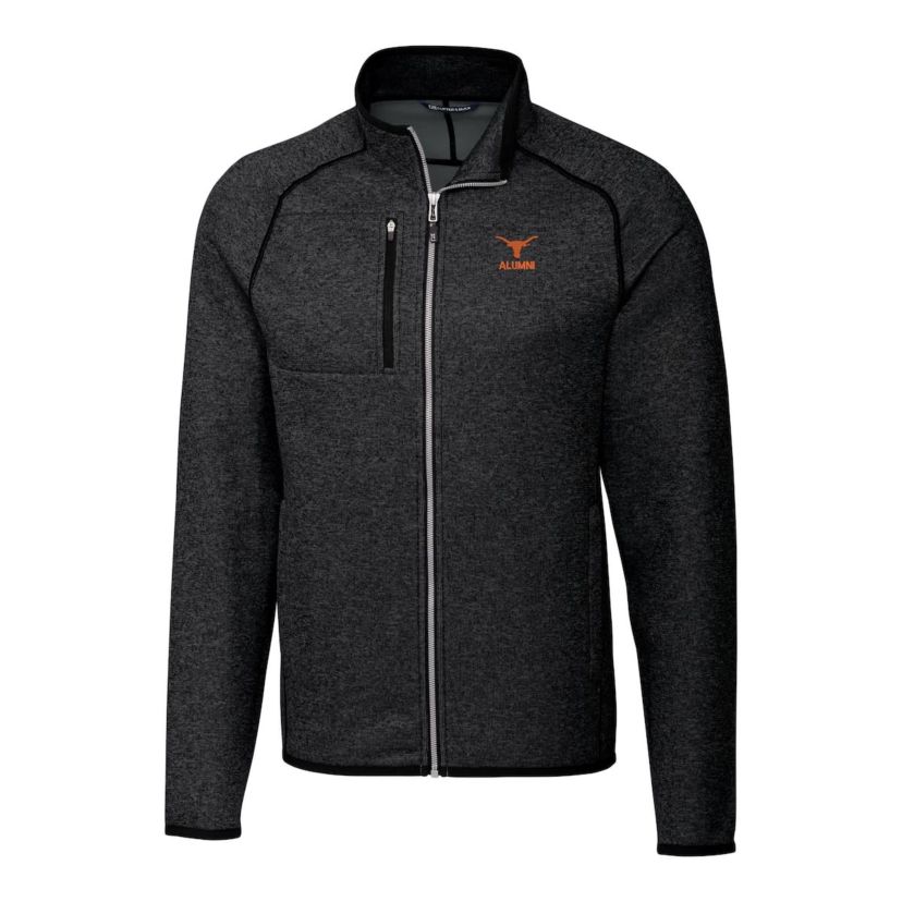 NCAA Heather Texas Longhorns Alumni Logo Mainsail Sweater-Knit Full-Zip Jacket