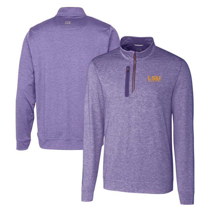 NCAA LSU Tigers Alumni Logo Stealth ed Quarter-Zip Pullover Top