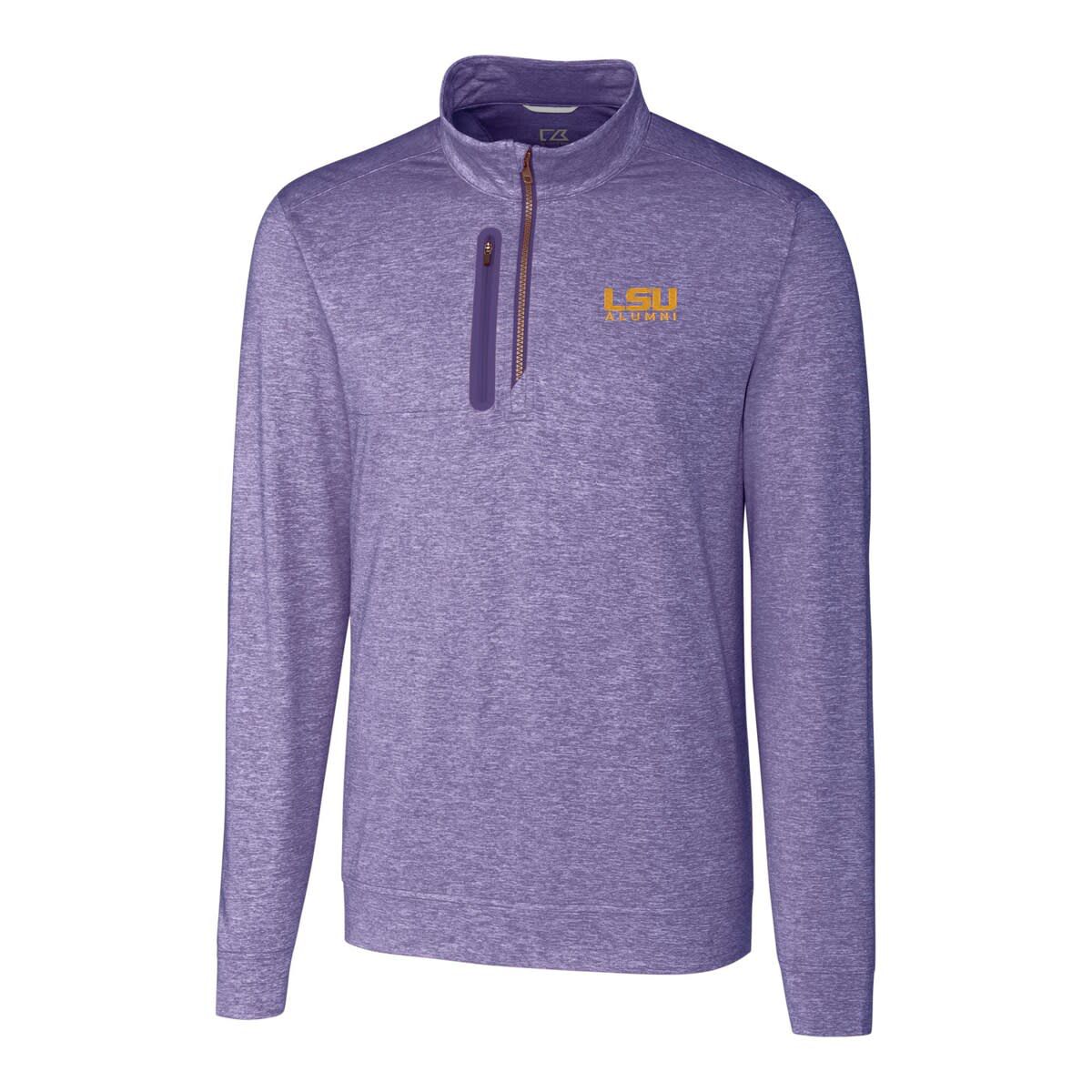 NCAA LSU Tigers Alumni Logo Stealth ed Quarter-Zip Pullover Top
