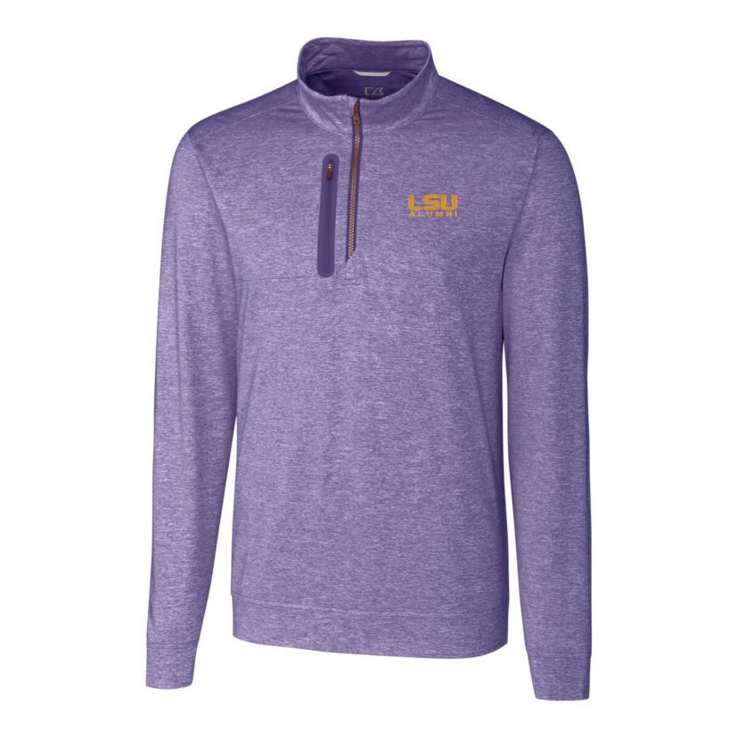 NCAA LSU Tigers Alumni Logo Stealth ed Quarter-Zip Pullover Top