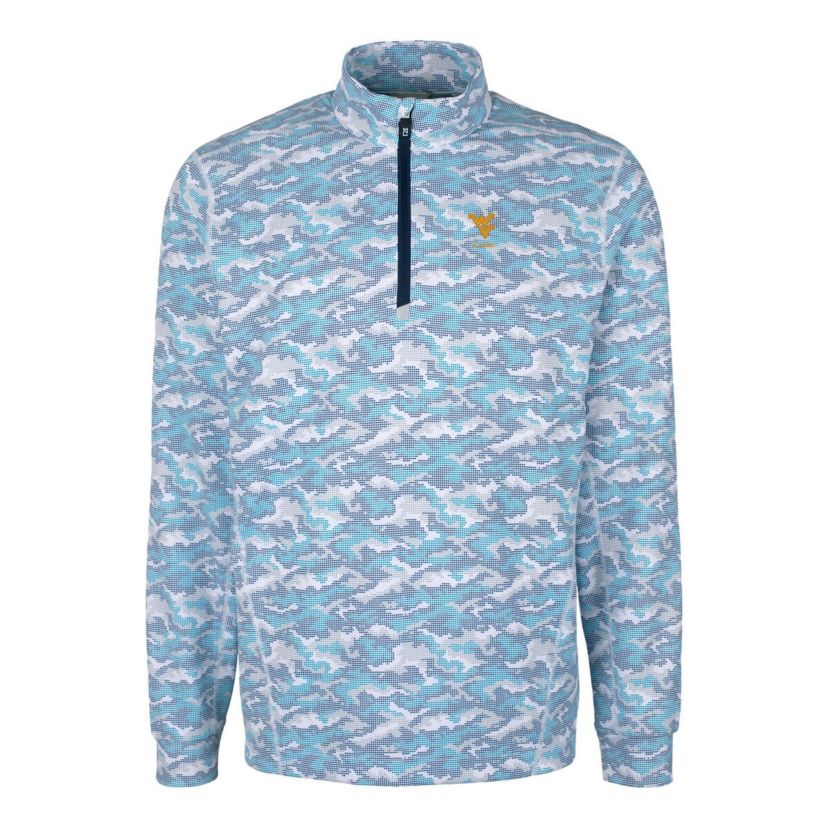 NCAA West Virginia Mountaineers Alumni Logo Traverse Print Stretch Quarter-Zip Pullover Top