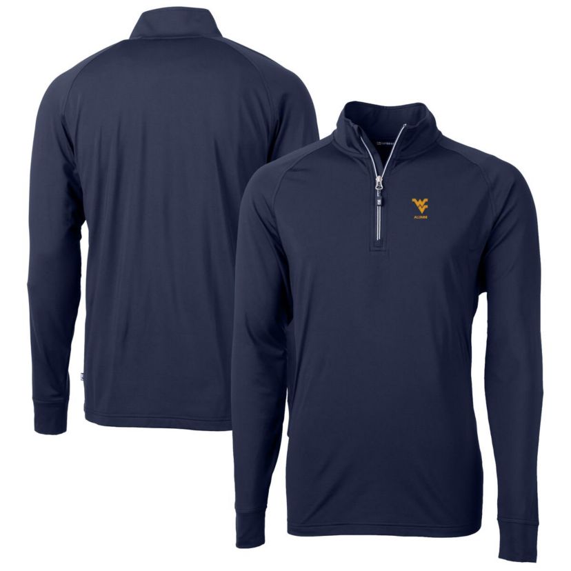 NCAA West Virginia Mountaineers Alumni Logo Adapt Eco Knit Stretch Recycled Quarter-Zip Pullover Top