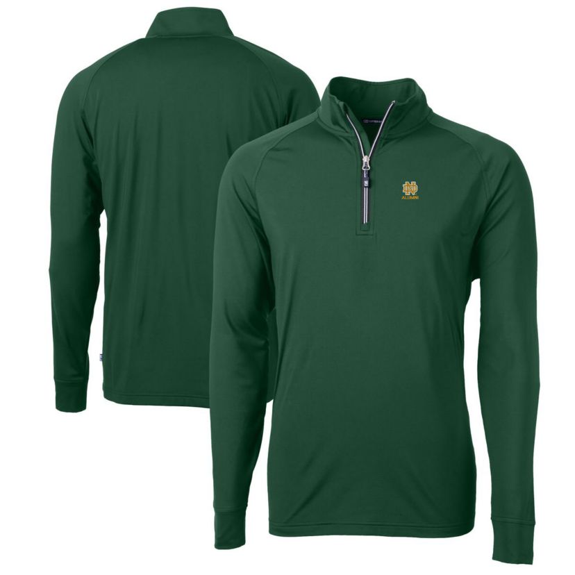 NCAA Notre Dame Fighting Irish Alumni Logo Adapt Eco Knit Stretch Recycled Quarter-Zip Pullover Top
