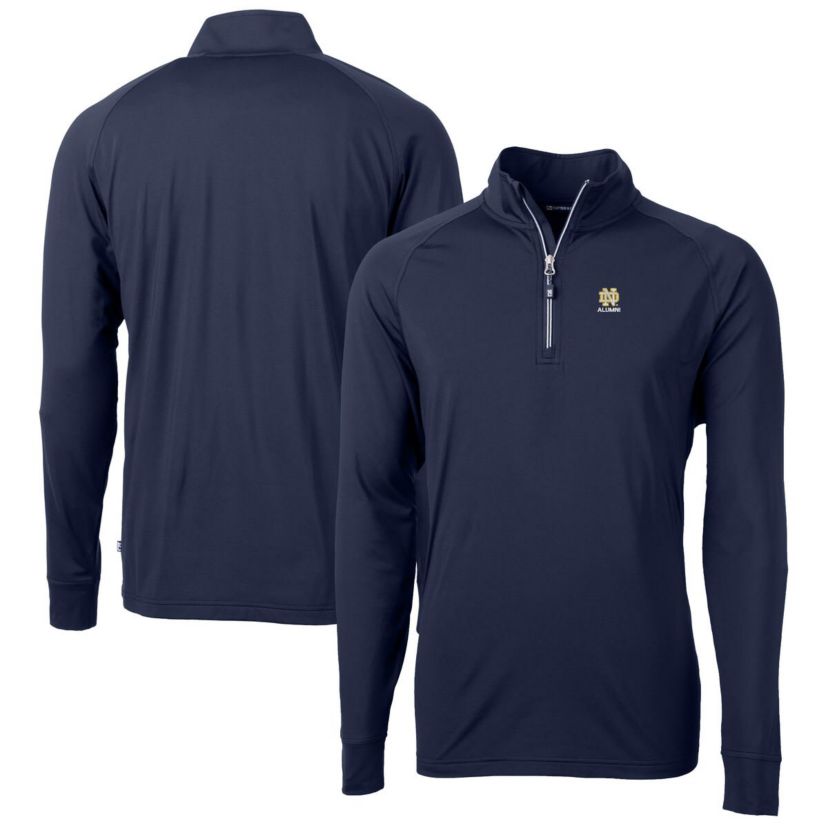 NCAA Notre Dame Fighting Irish Alumni Logo Adapt Eco Knit Stretch Recycled Quarter-Zip Pullover Top