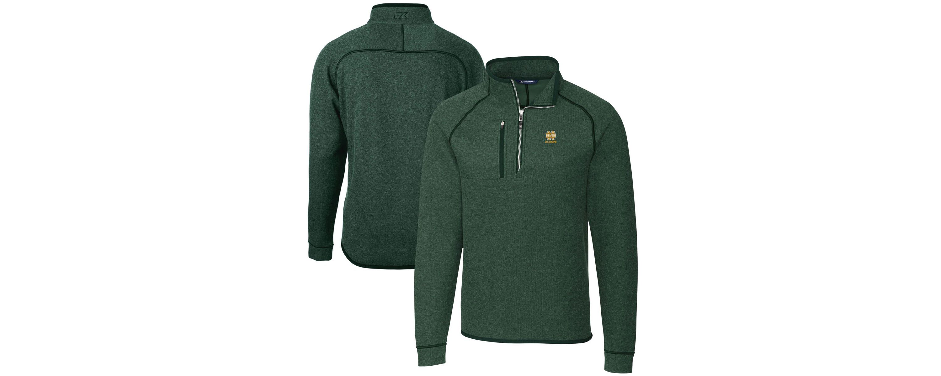 NCAA Notre Dame Fighting Irish Alumni Logo Mainsail Sweater-Knit Half-Zip Pullover Jacket