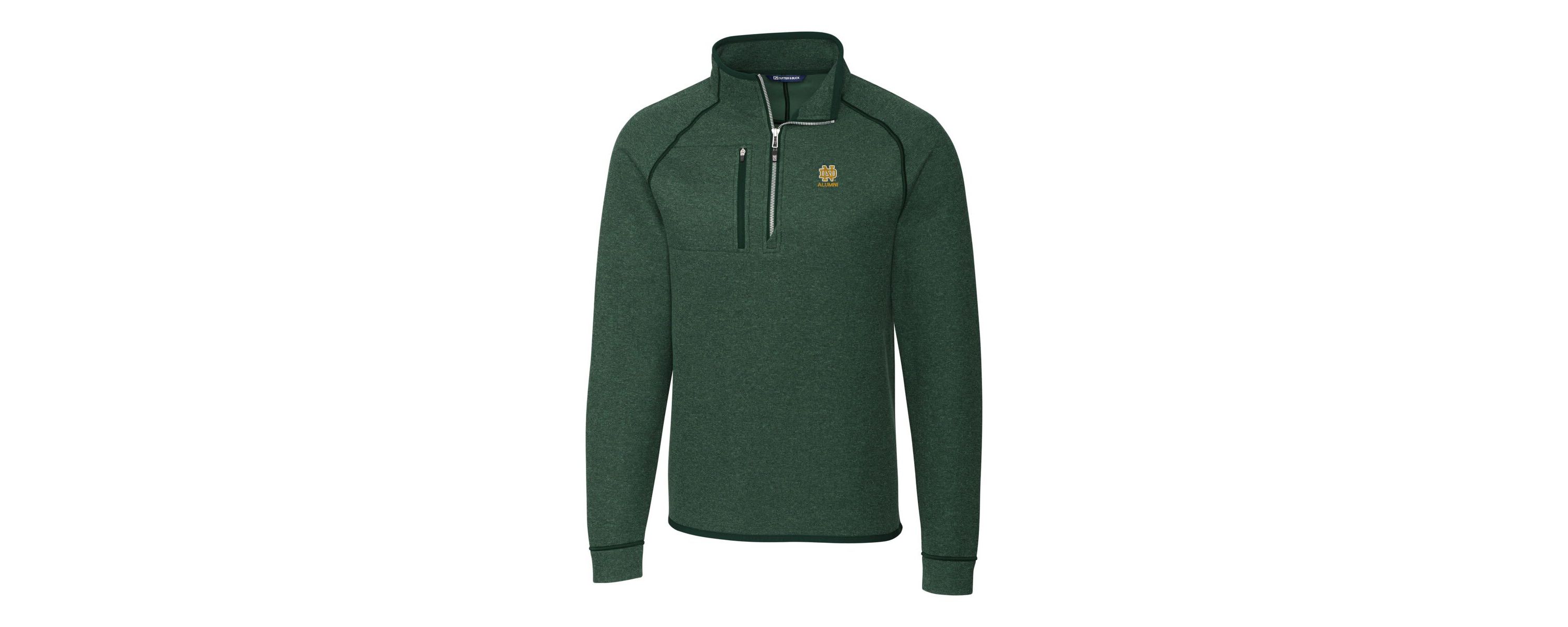 NCAA Notre Dame Fighting Irish Alumni Logo Mainsail Sweater-Knit Half-Zip Pullover Jacket