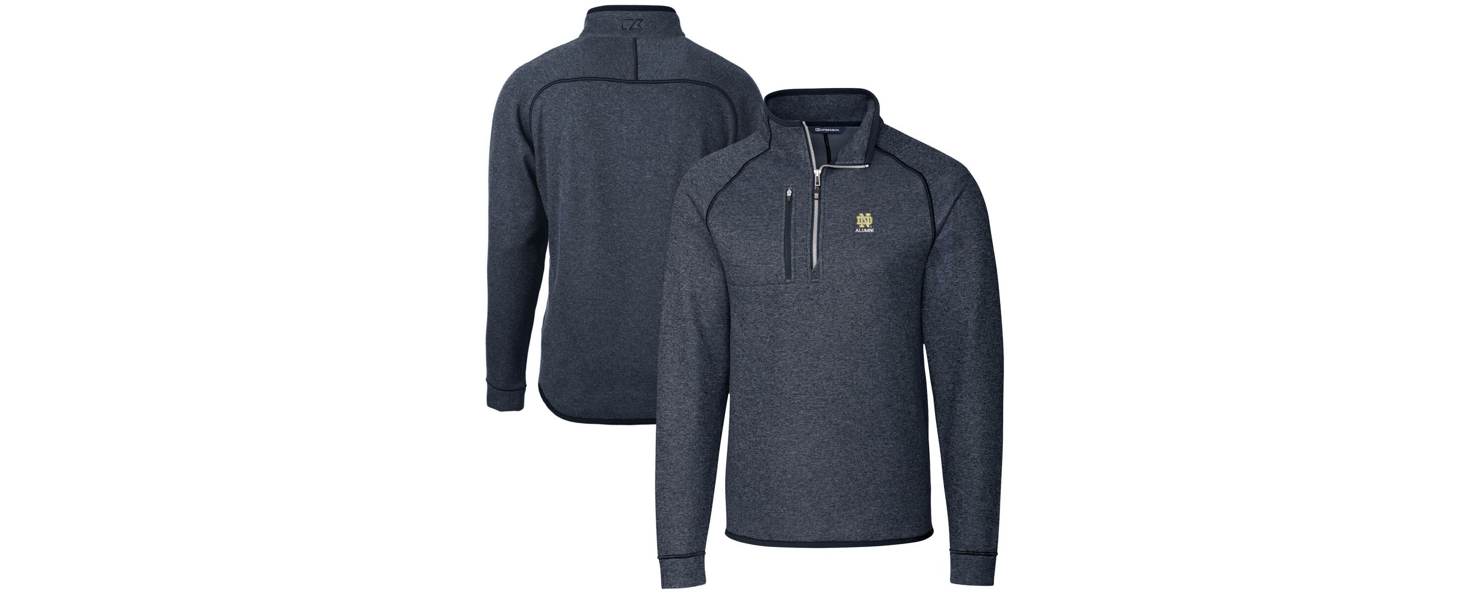 NCAA Notre Dame Fighting Irish Alumni Logo Mainsail Sweater-Knit Half-Zip Pullover Jacket