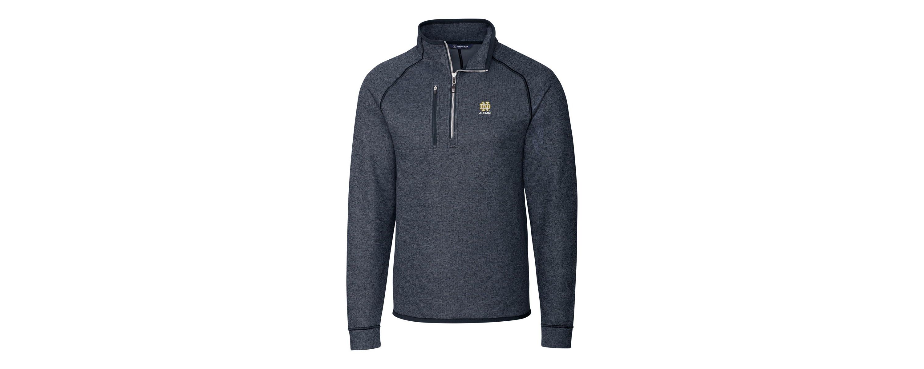 NCAA Notre Dame Fighting Irish Alumni Logo Mainsail Sweater-Knit Half-Zip Pullover Jacket