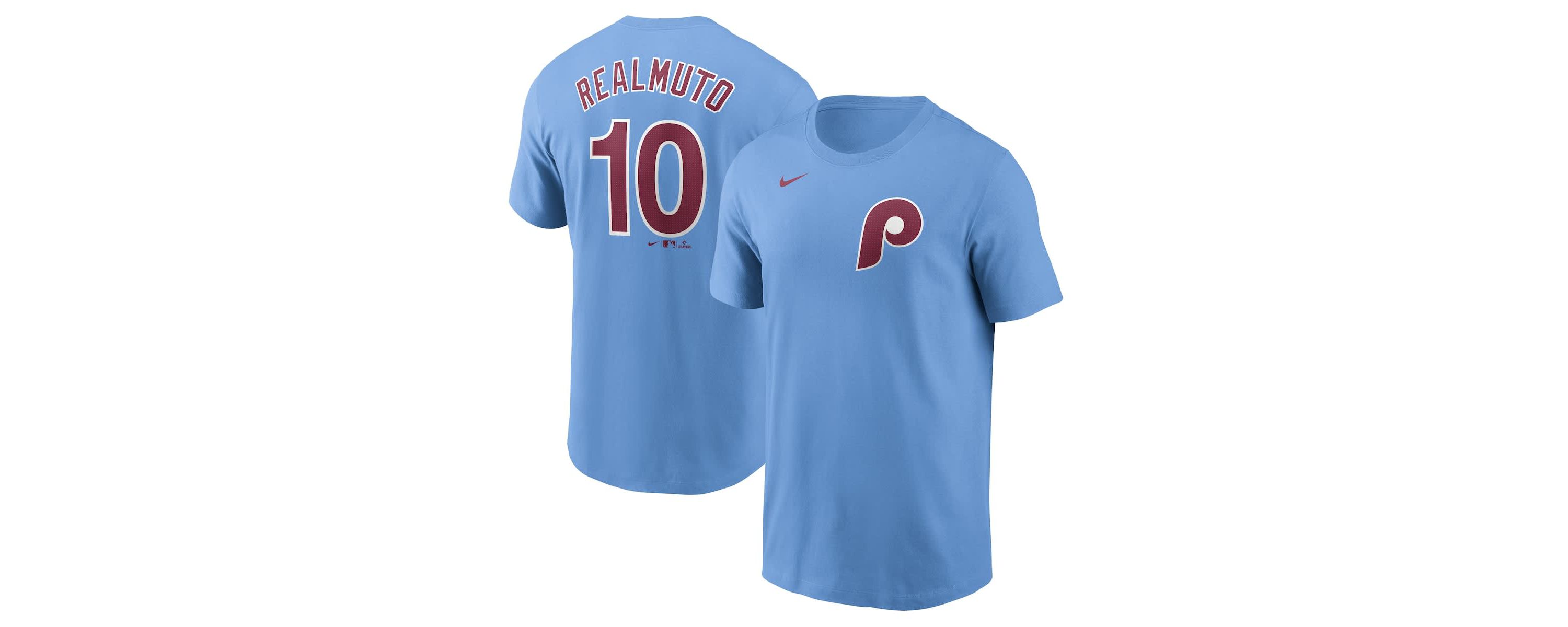 MLB Nike J.T. Realmuto Light Philadelphia Phillies Fuse Name & Number T-Shirt