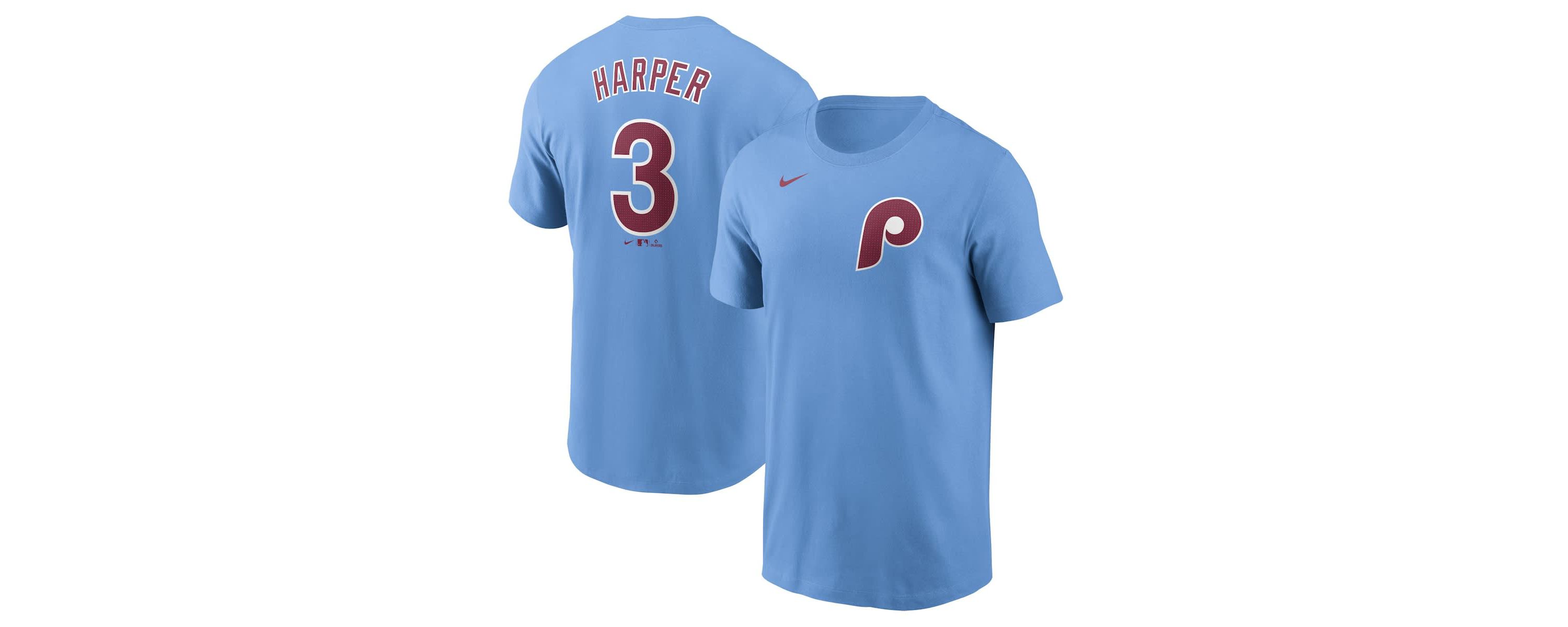 MLB Nike Bryce Harper Light Philadelphia Phillies Fuse Name & Number T-Shirt