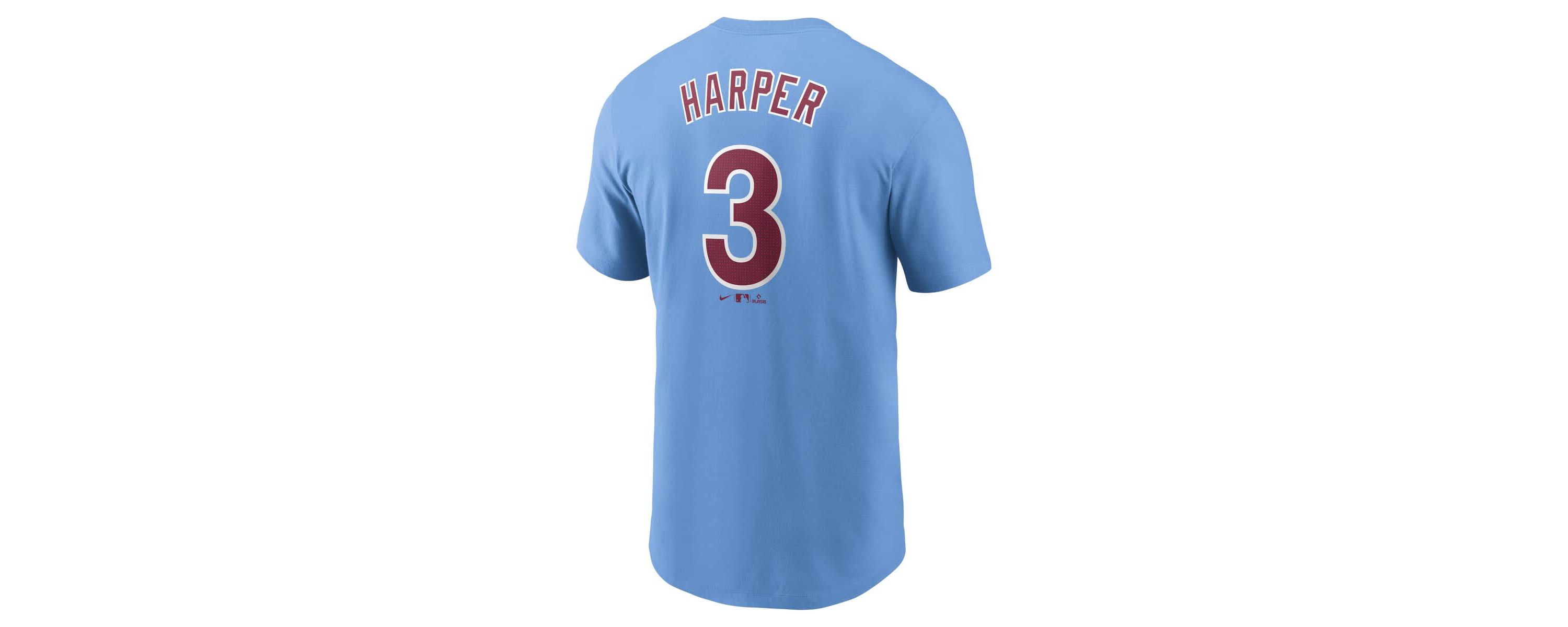 MLB Nike Bryce Harper Light Philadelphia Phillies Fuse Name & Number T-Shirt