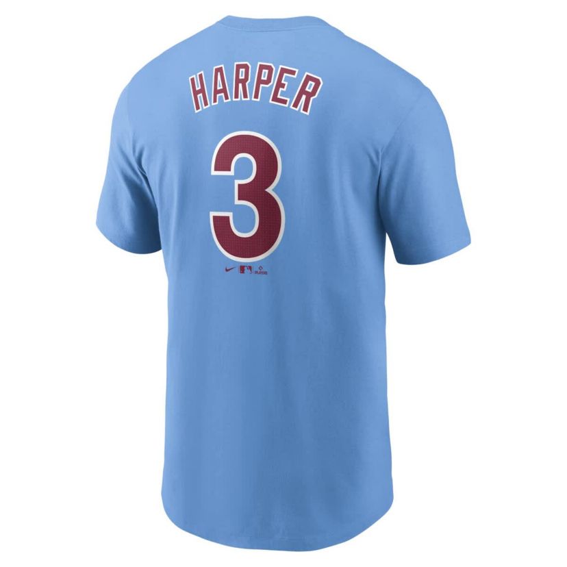 MLB Nike Bryce Harper Light Philadelphia Phillies Fuse Name & Number T-Shirt
