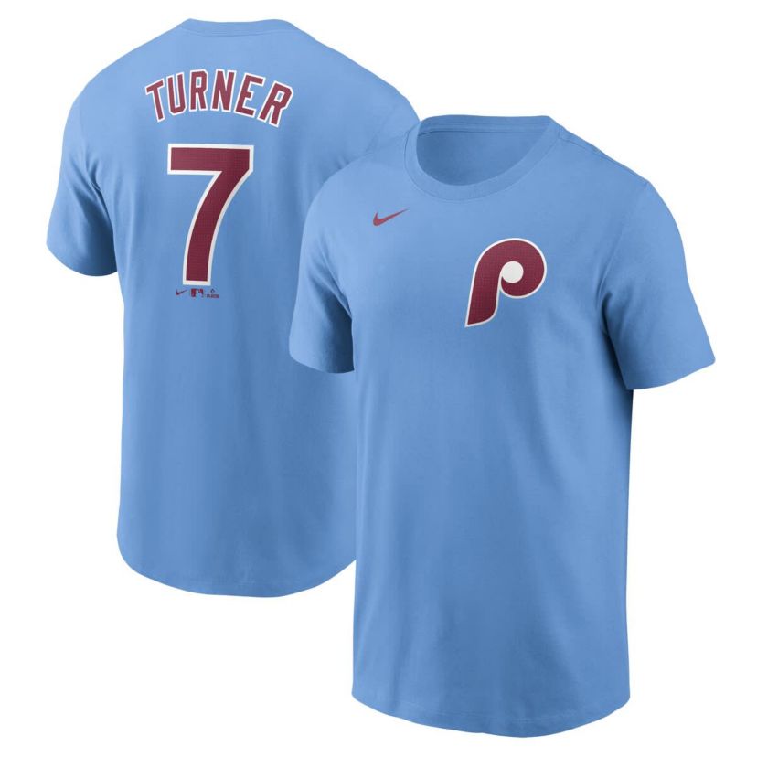 MLB Nike Trea Turner Light Philadelphia Phillies Fuse Name & Number T-Shirt