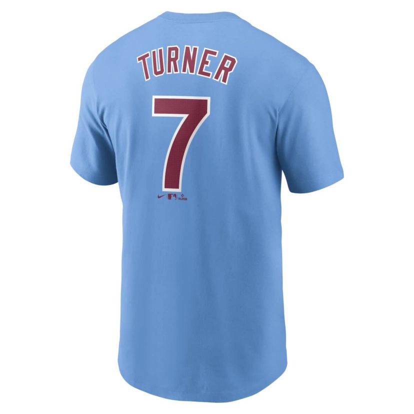 MLB Nike Trea Turner Light Philadelphia Phillies Fuse Name & Number T-Shirt