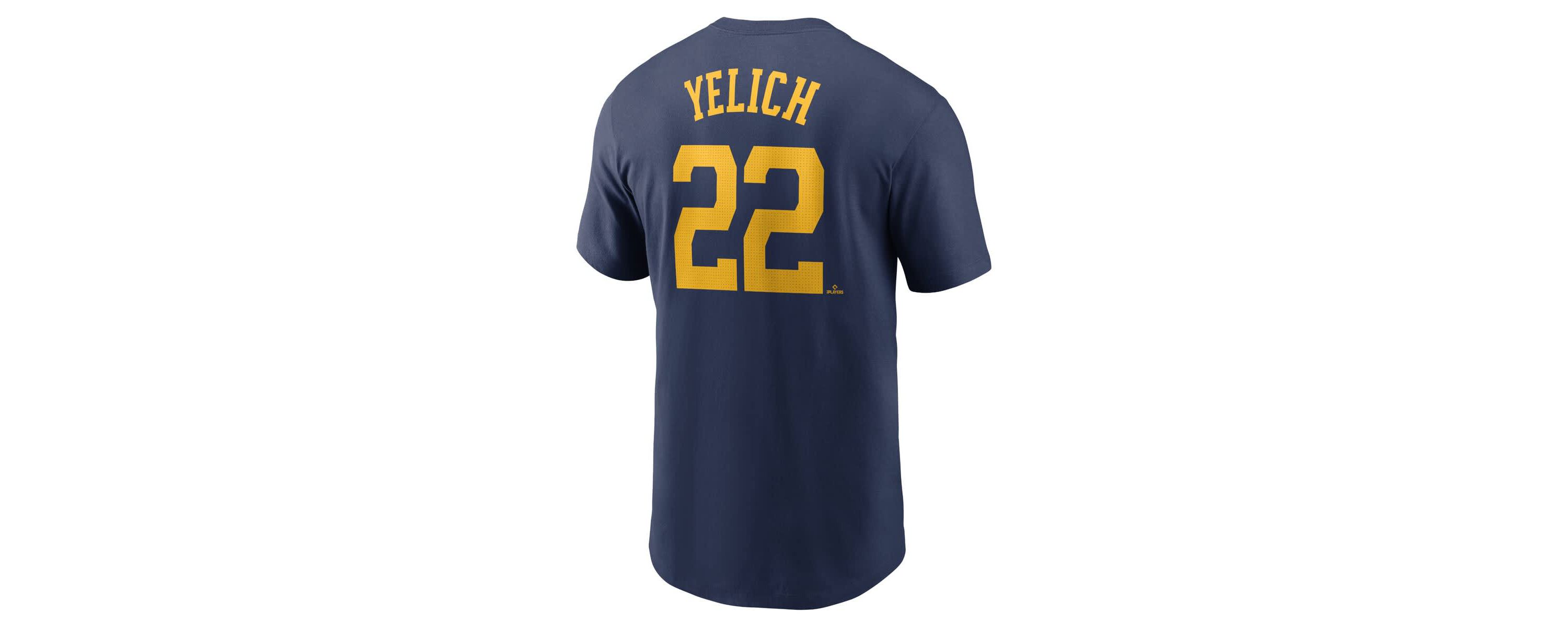 MLB Nike Christian Yelich Milwaukee Brewers Fuse Name & Number T-Shirt