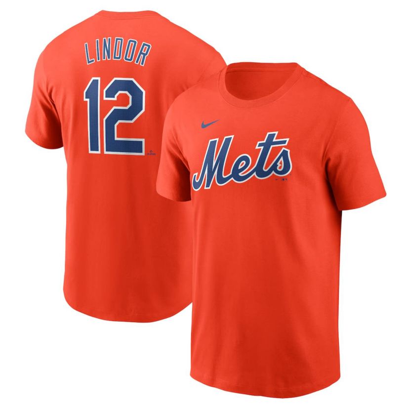 MLB Nike Francisco Lindor New York Mets Fuse Name & Number T-Shirt