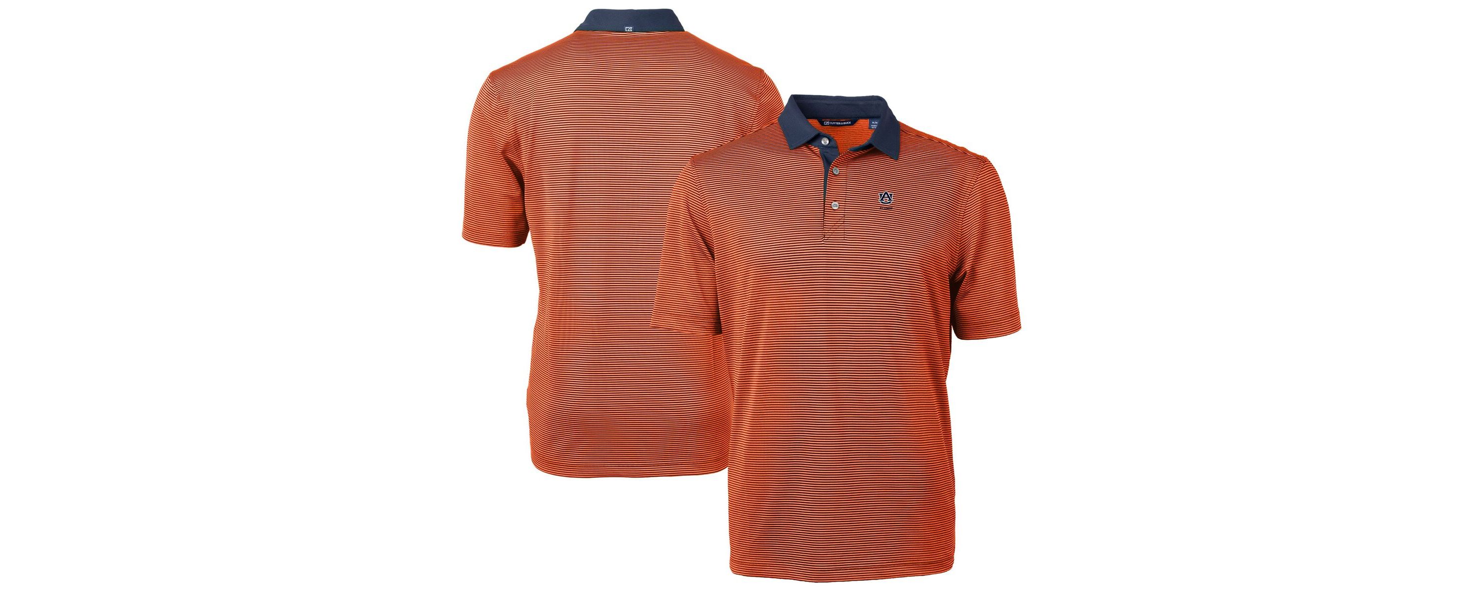 NCAA Auburn Tigers Alumni Logo Virtue Eco Pique Micro Stripe Recycled Polo