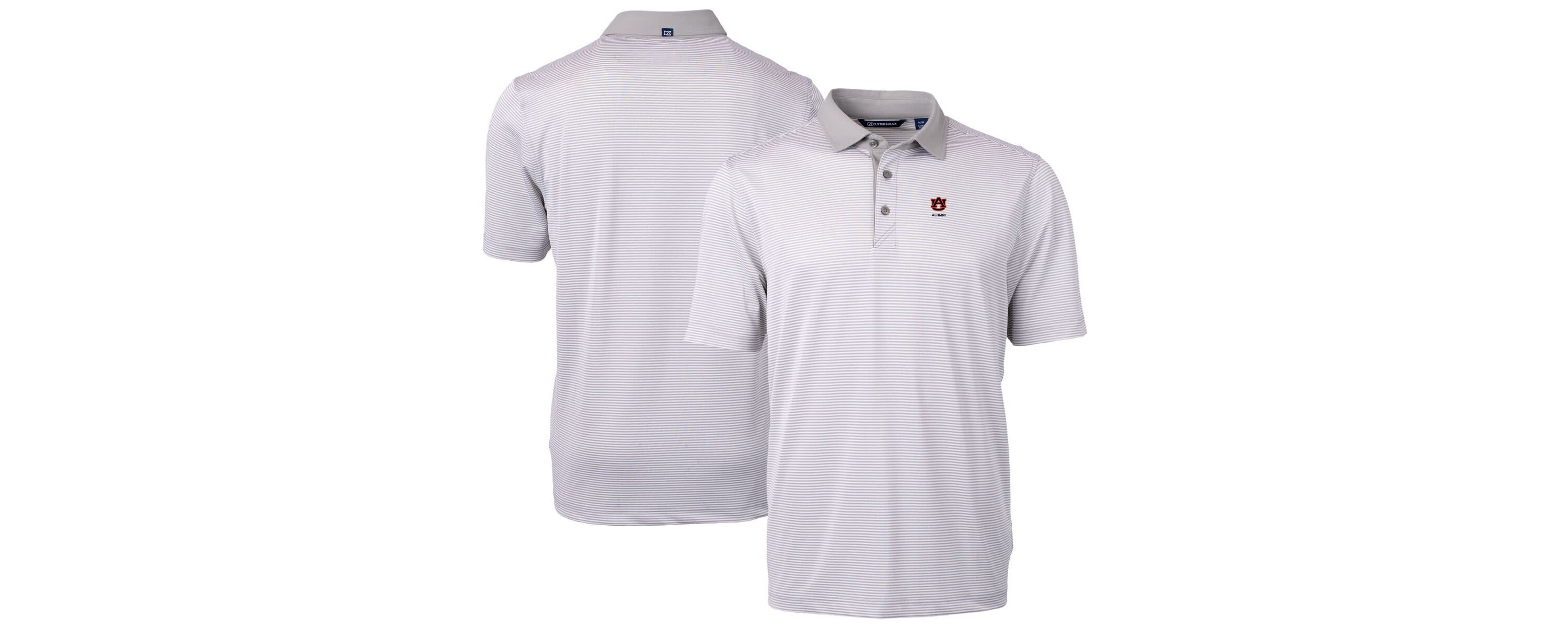 NCAA Auburn Tigers Alumni Logo Virtue Eco Pique Micro Stripe Recycled Polo