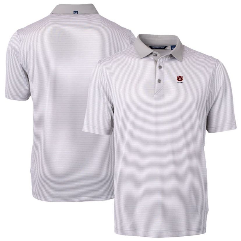 NCAA Auburn Tigers Alumni Logo Virtue Eco Pique Micro Stripe Recycled Polo