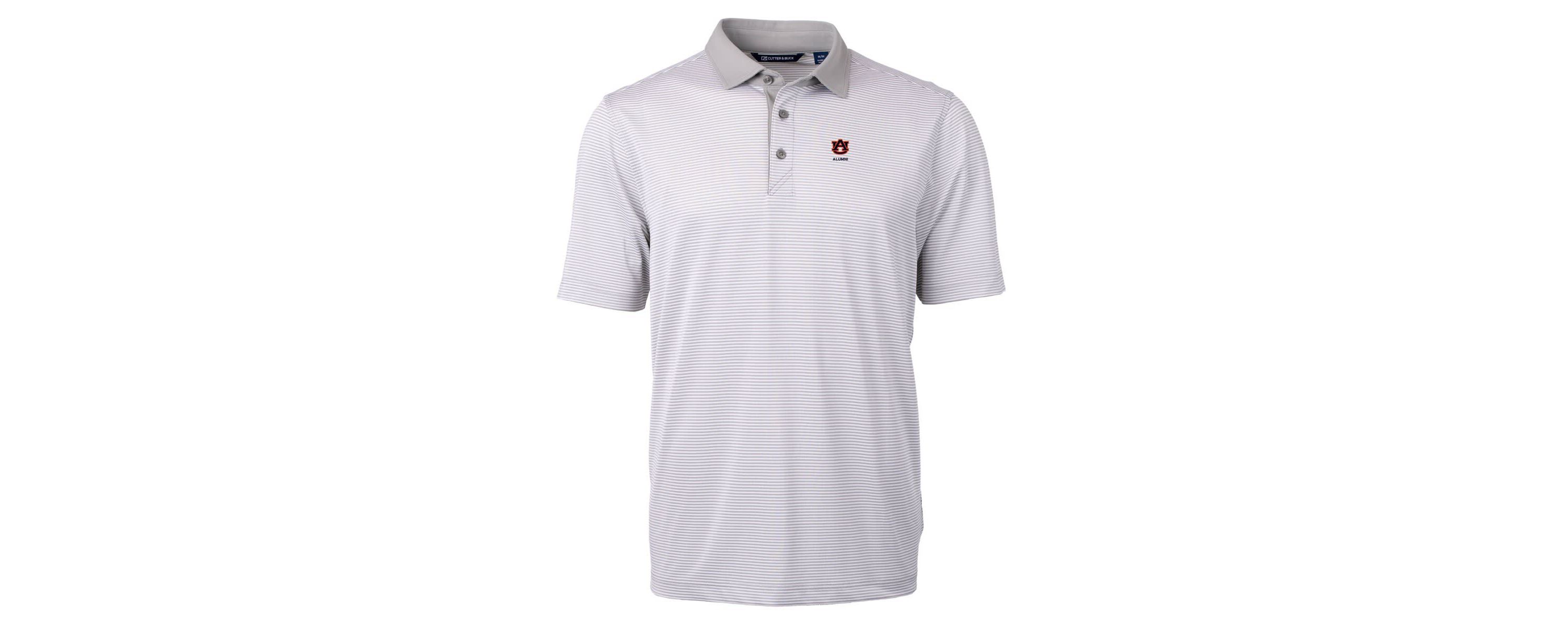 NCAA Auburn Tigers Alumni Logo Virtue Eco Pique Micro Stripe Recycled Polo