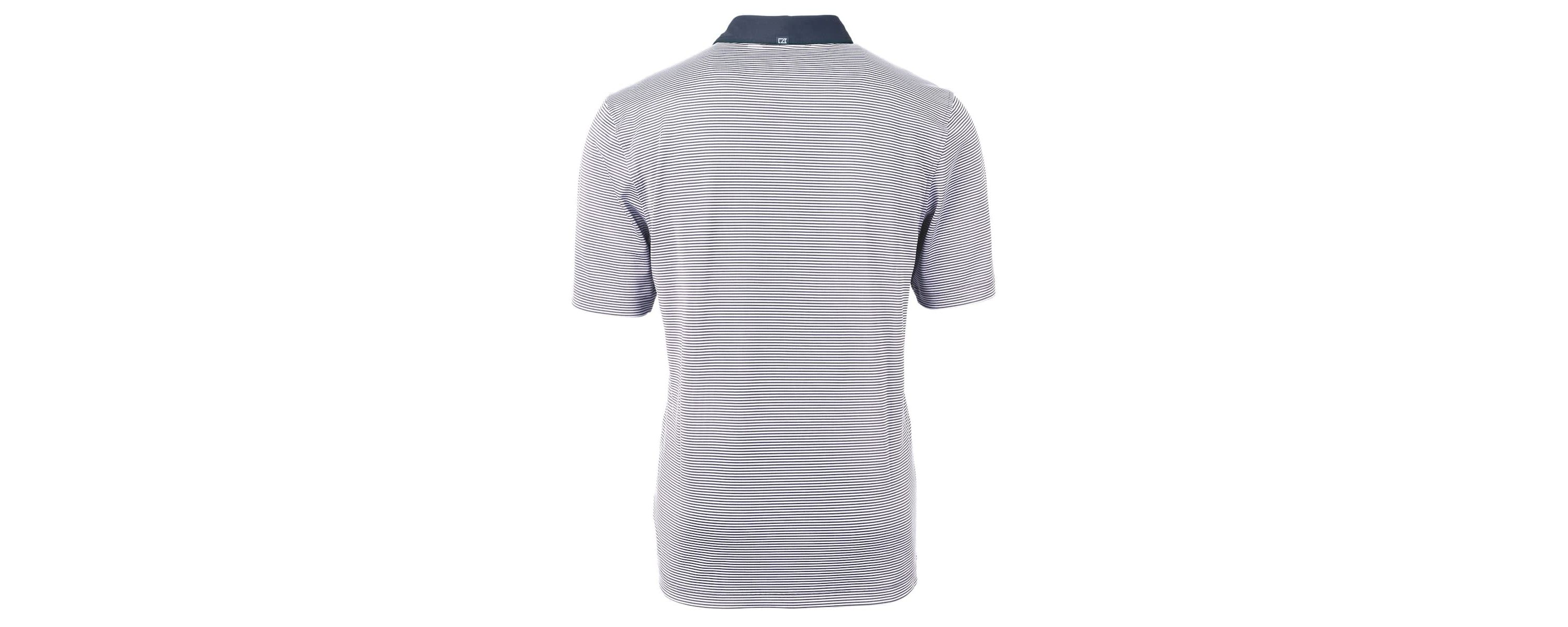 NCAA West Virginia Mountaineers Alumni Logo Virtue Eco Pique Micro Stripe Recycled Polo