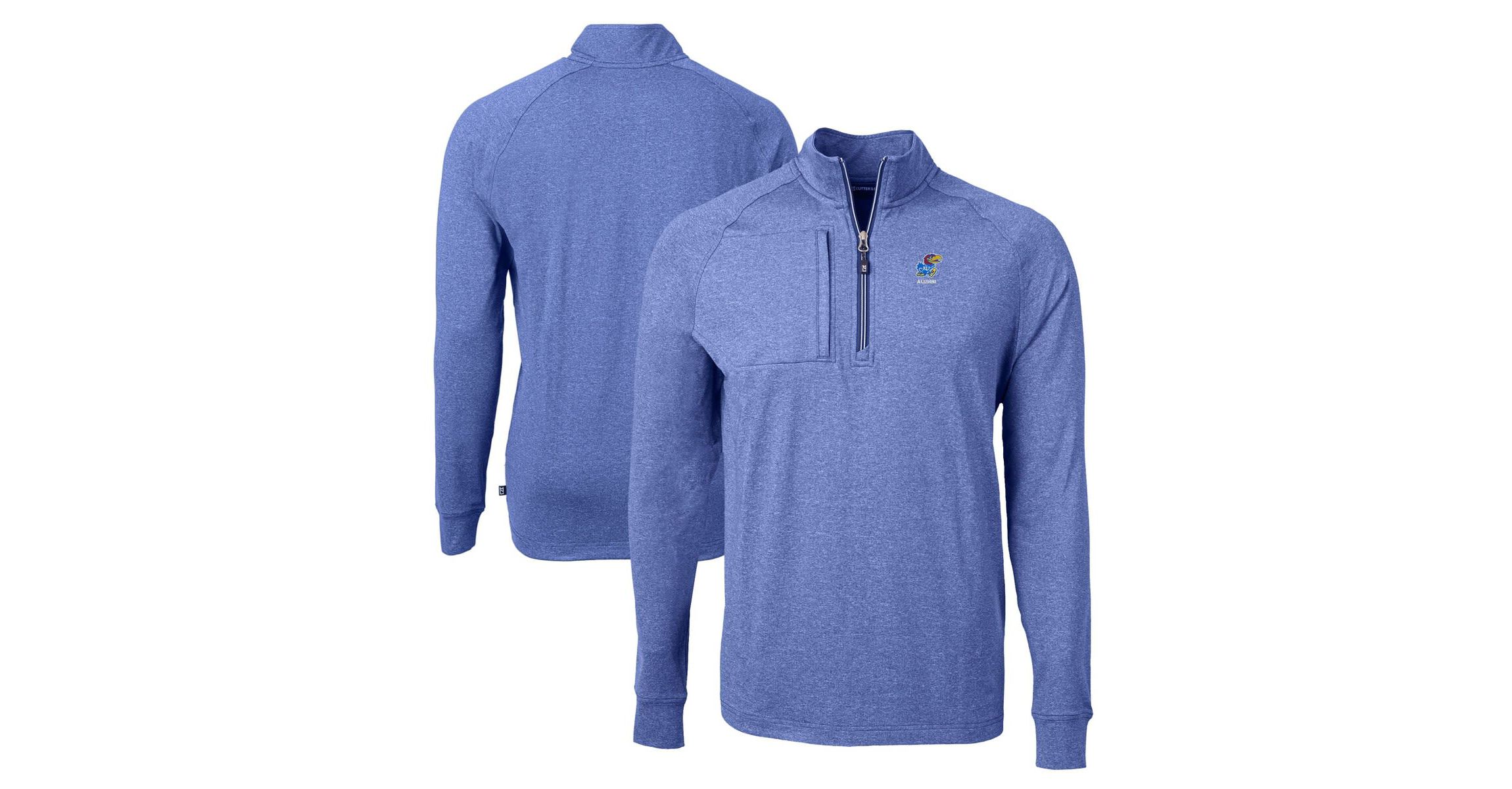 NCAA Kansas Jayhawks Alumni Logo Adapt Eco Knit ed Recycled Quarter-Zip Pullover Top