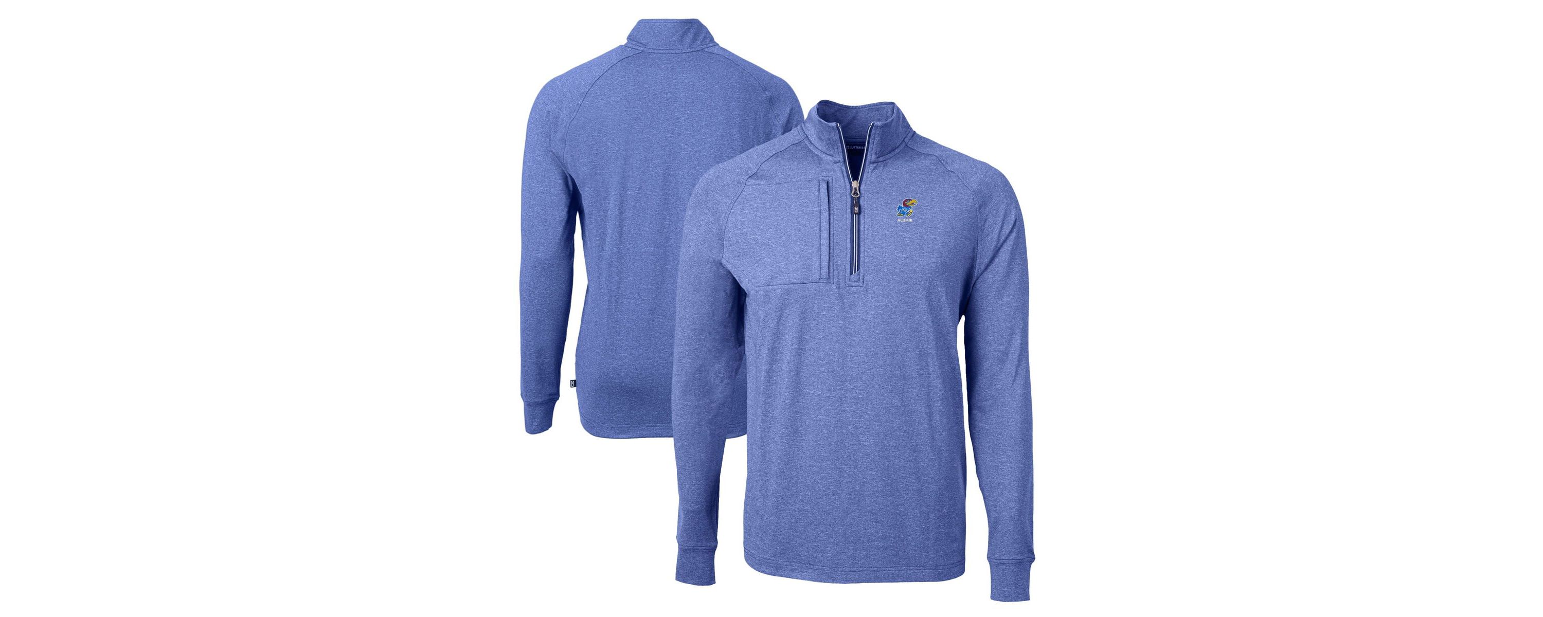 NCAA Kansas Jayhawks Alumni Logo Adapt Eco Knit ed Recycled Quarter-Zip Pullover Top