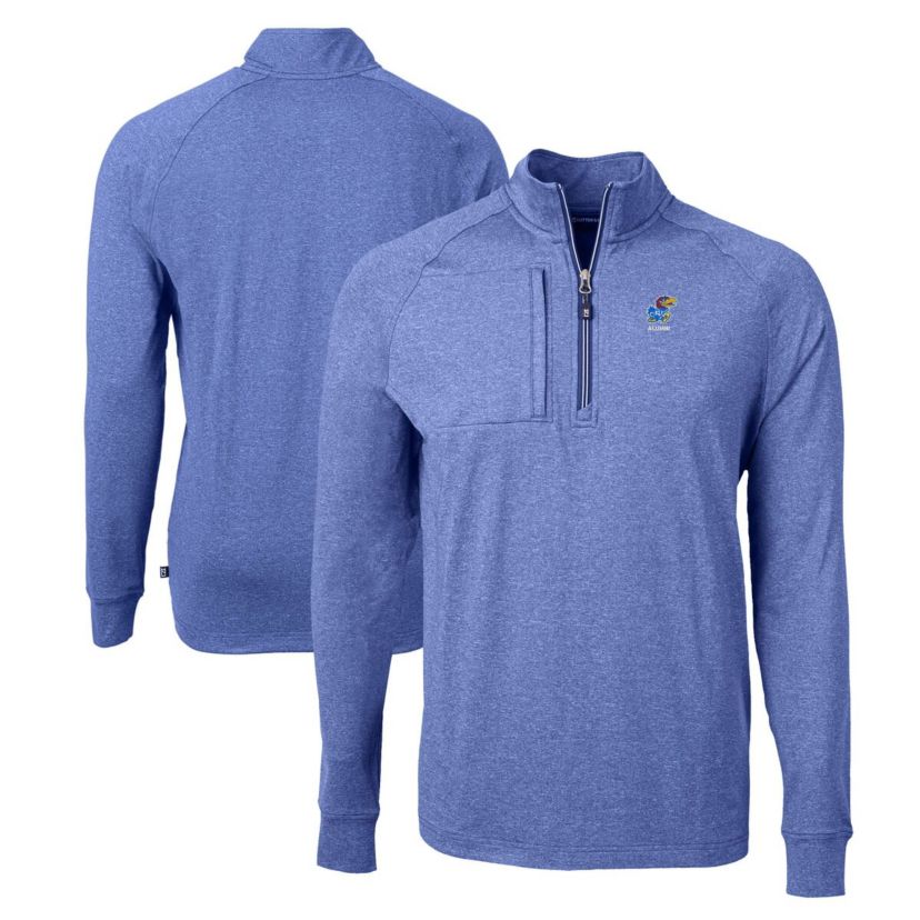 NCAA Kansas Jayhawks Alumni Logo Adapt Eco Knit ed Recycled Quarter-Zip Pullover Top