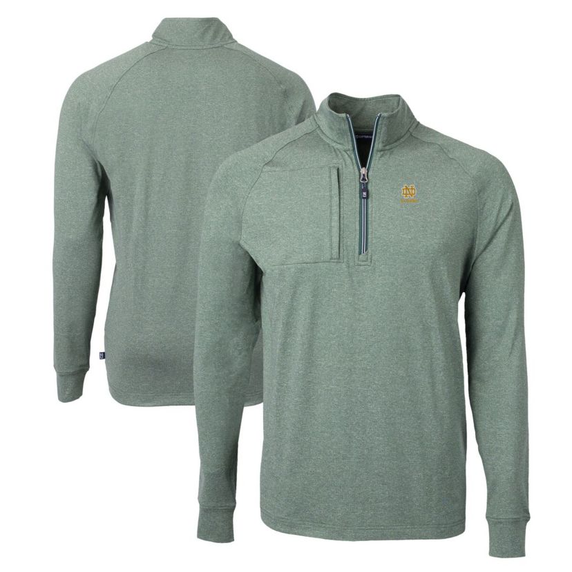 NCAA Notre Dame Fighting Irish Alumni Logo Adapt Eco Knit ed Recycled Quarter-Zip Pullover Top