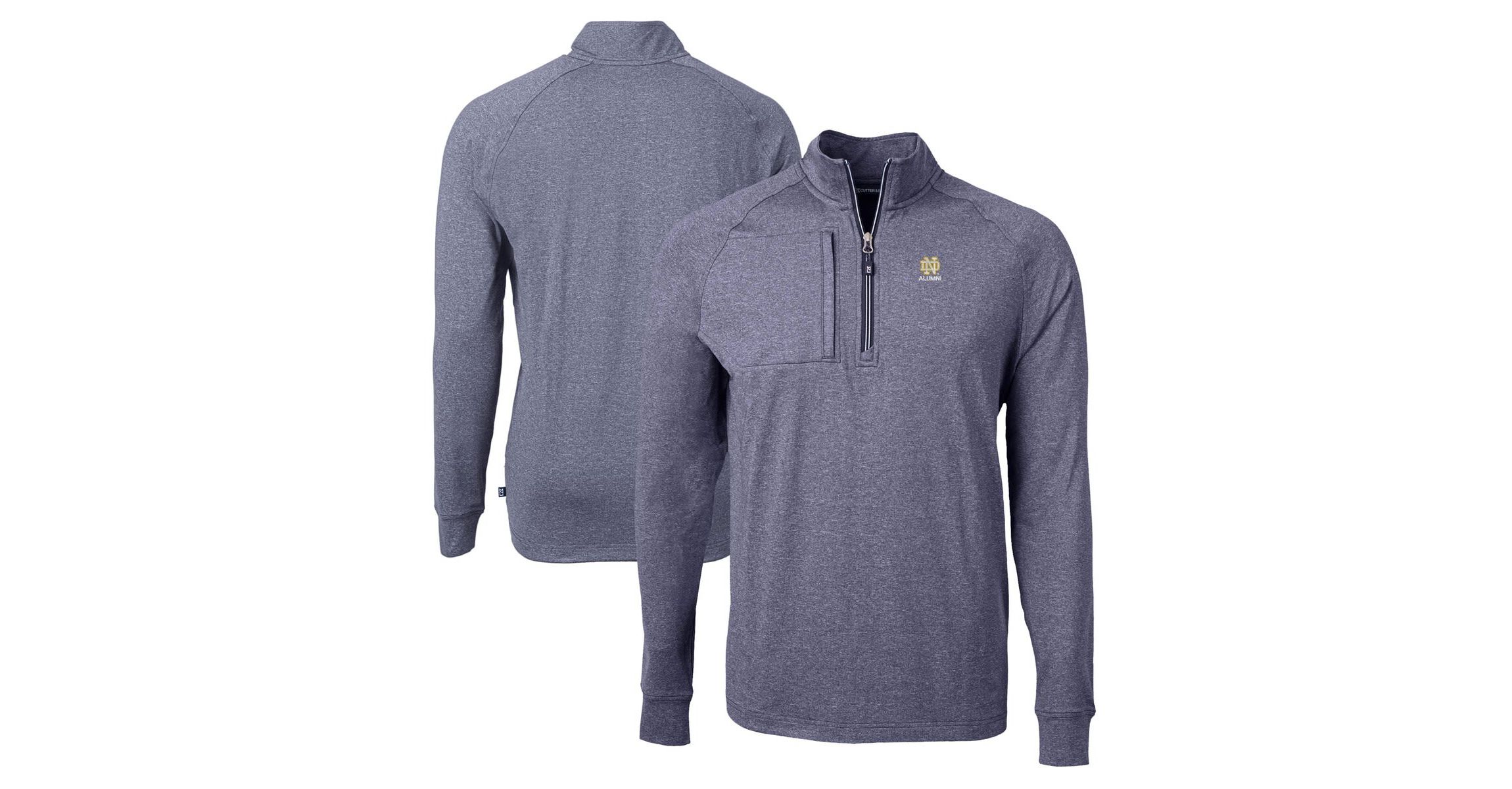 NCAA Notre Dame Fighting Irish Alumni Logo Adapt Eco Knit ed Recycled Quarter-Zip Pullover Top