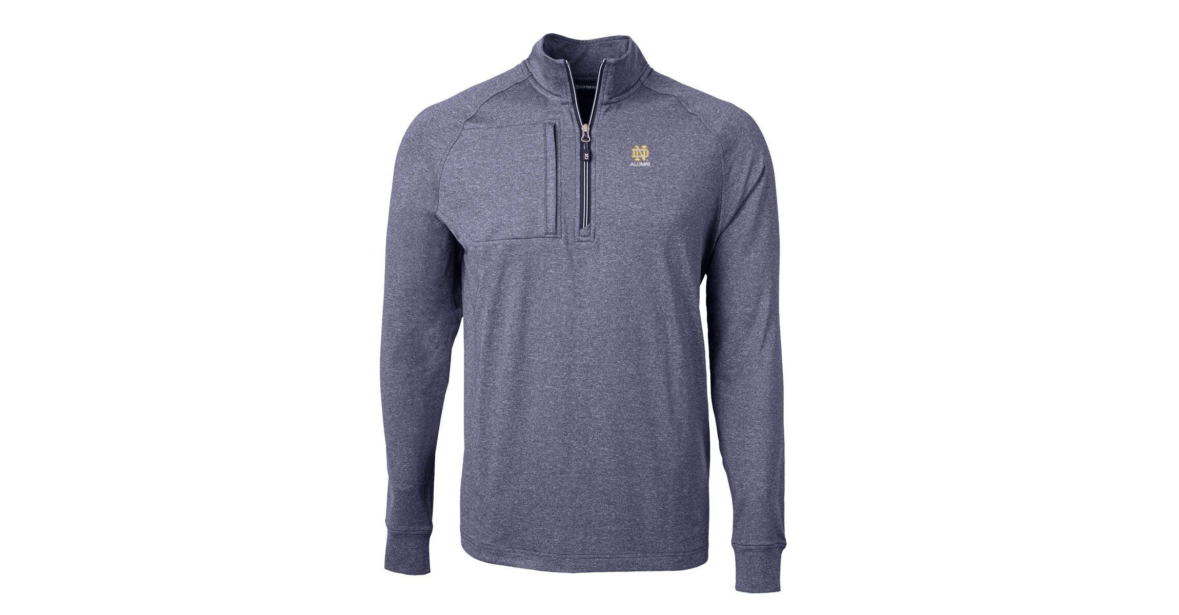 NCAA Notre Dame Fighting Irish Alumni Logo Adapt Eco Knit ed Recycled Quarter-Zip Pullover Top